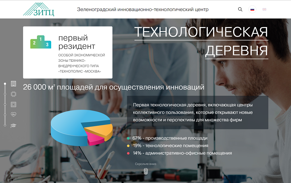 Корпоративный сайт Зеленоградского инновационно-технологического центра